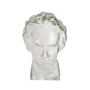 Van Beethoven‎ Glass Head Bust by Ingrid Glass transparent '60's 70's Ludwig